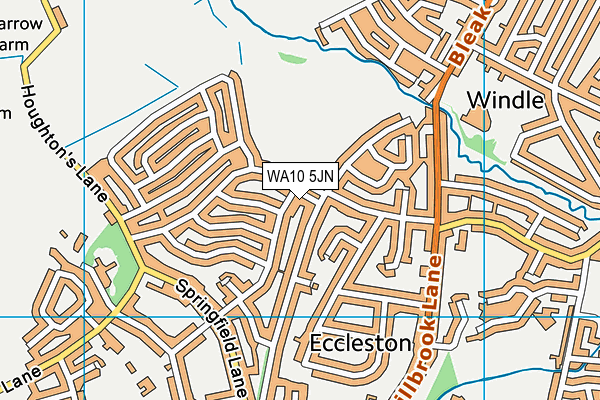 WA10 5JN map - OS VectorMap District (Ordnance Survey)