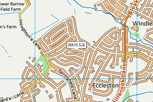 WA10 5JS map - OS VectorMap District (Ordnance Survey)