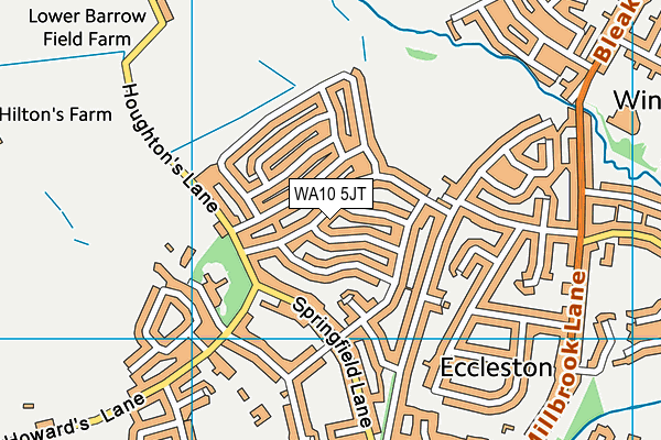 WA10 5JT map - OS VectorMap District (Ordnance Survey)