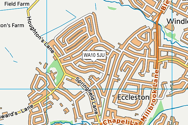 WA10 5JU map - OS VectorMap District (Ordnance Survey)