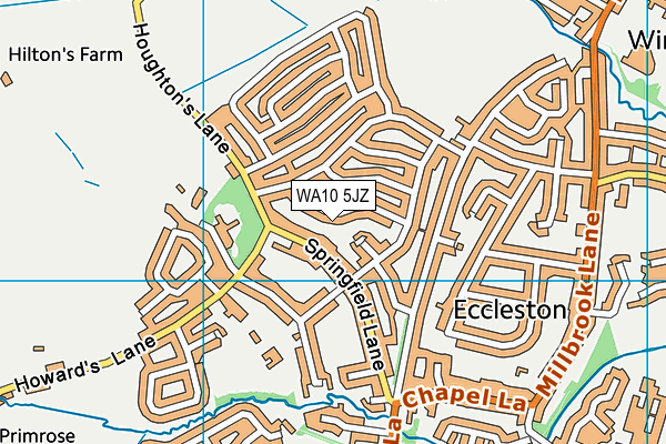WA10 5JZ map - OS VectorMap District (Ordnance Survey)
