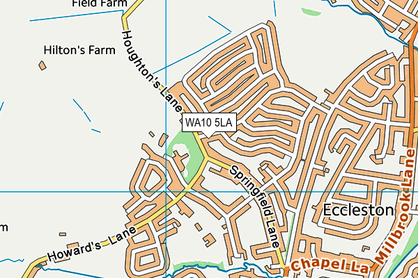 WA10 5LA map - OS VectorMap District (Ordnance Survey)