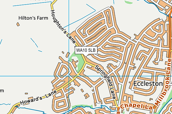 WA10 5LB map - OS VectorMap District (Ordnance Survey)