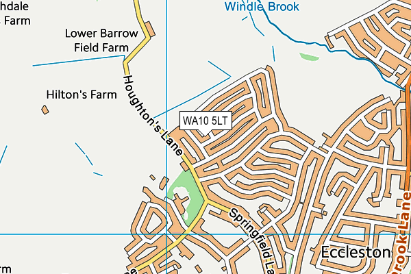 WA10 5LT map - OS VectorMap District (Ordnance Survey)