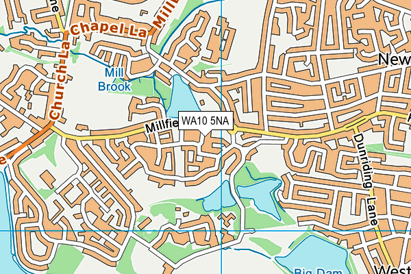 WA10 5NA map - OS VectorMap District (Ordnance Survey)
