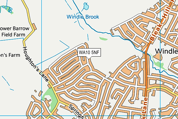 WA10 5NF map - OS VectorMap District (Ordnance Survey)