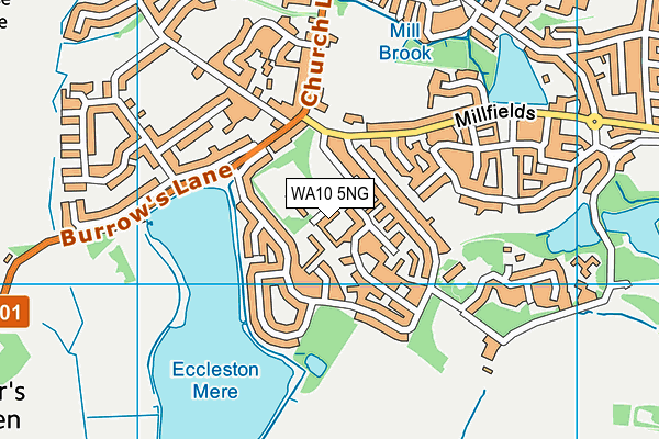 WA10 5NG map - OS VectorMap District (Ordnance Survey)