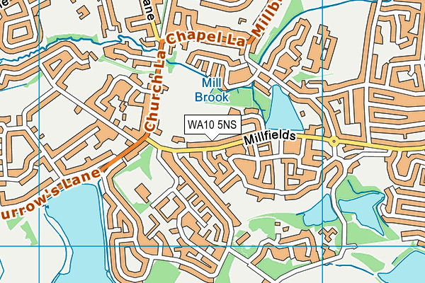 WA10 5NS map - OS VectorMap District (Ordnance Survey)