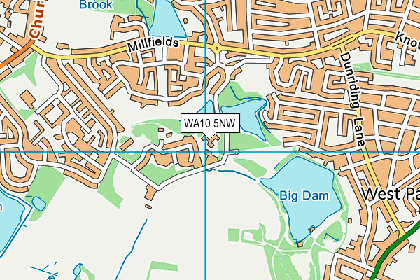 WA10 5NW map - OS VectorMap District (Ordnance Survey)