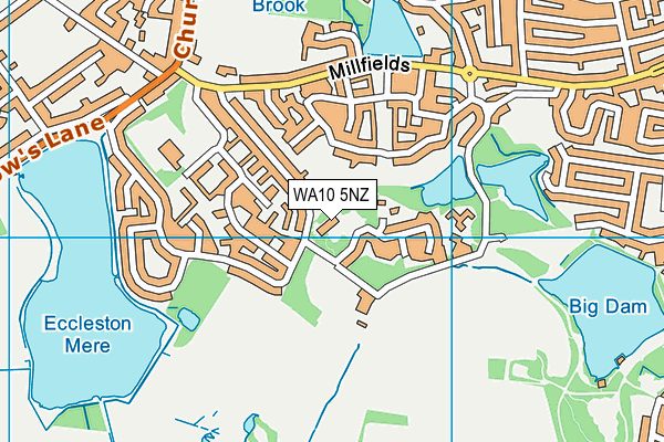 WA10 5NZ map - OS VectorMap District (Ordnance Survey)