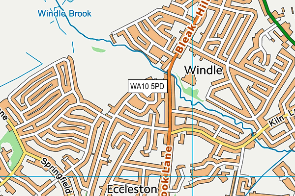 WA10 5PD map - OS VectorMap District (Ordnance Survey)