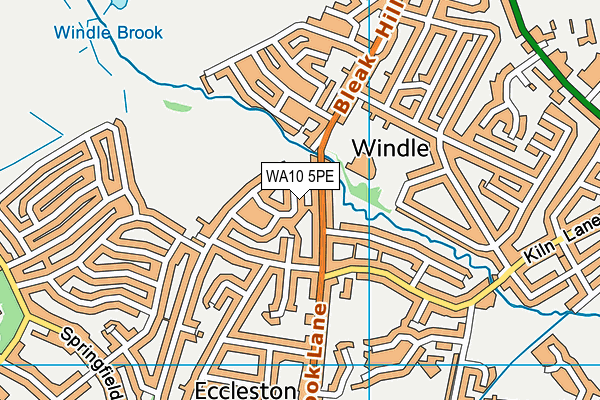 WA10 5PE map - OS VectorMap District (Ordnance Survey)