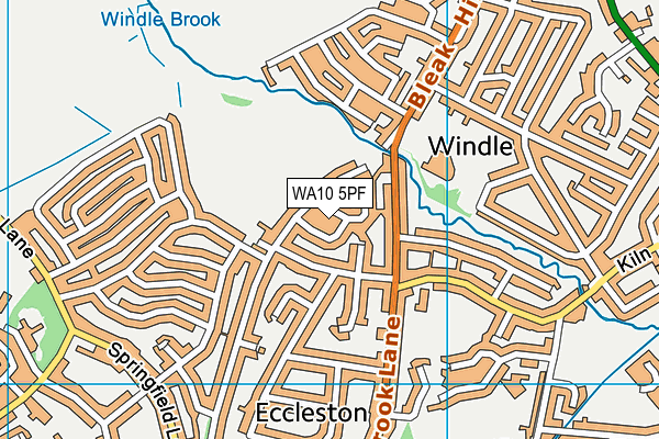 WA10 5PF map - OS VectorMap District (Ordnance Survey)