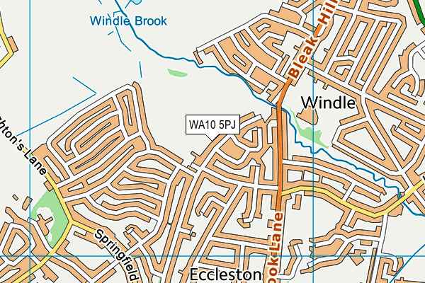 WA10 5PJ map - OS VectorMap District (Ordnance Survey)