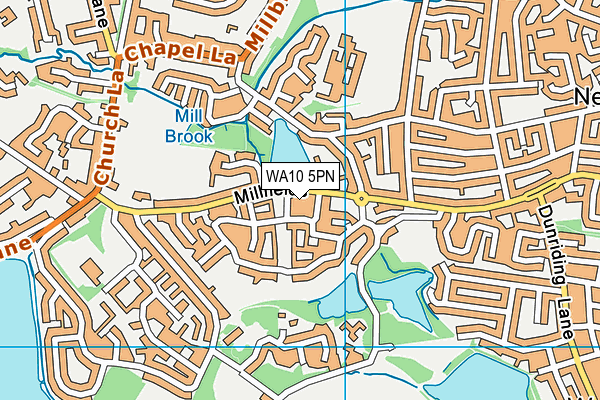 WA10 5PN map - OS VectorMap District (Ordnance Survey)