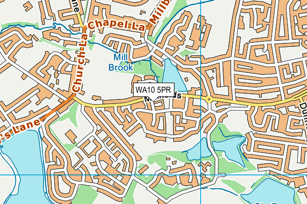 WA10 5PR map - OS VectorMap District (Ordnance Survey)