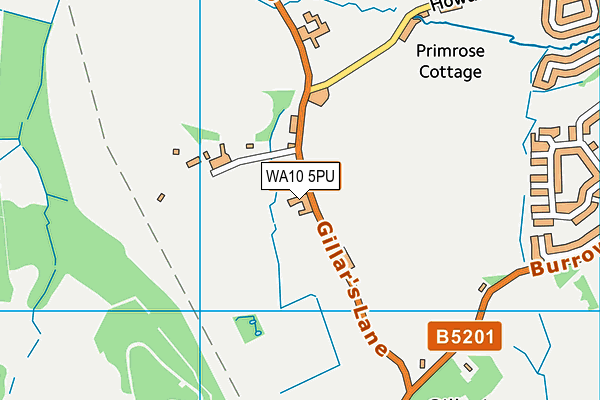 WA10 5PU map - OS VectorMap District (Ordnance Survey)