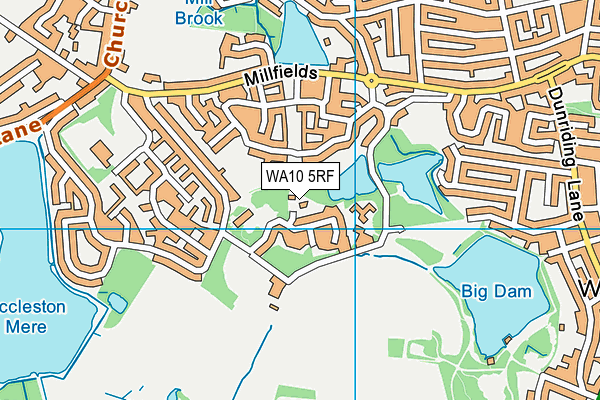 WA10 5RF map - OS VectorMap District (Ordnance Survey)