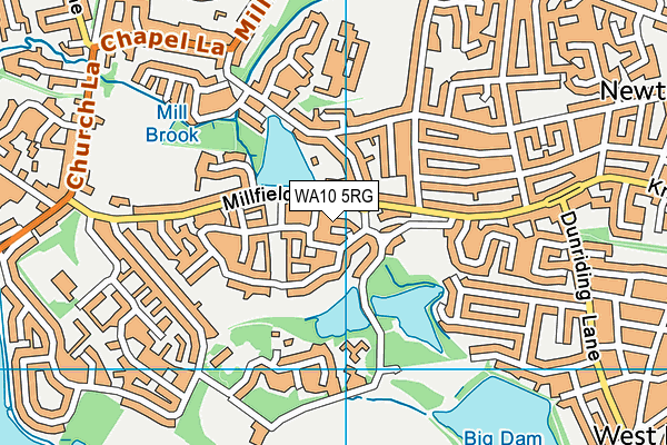 WA10 5RG map - OS VectorMap District (Ordnance Survey)