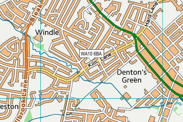WA10 6BA map - OS VectorMap District (Ordnance Survey)