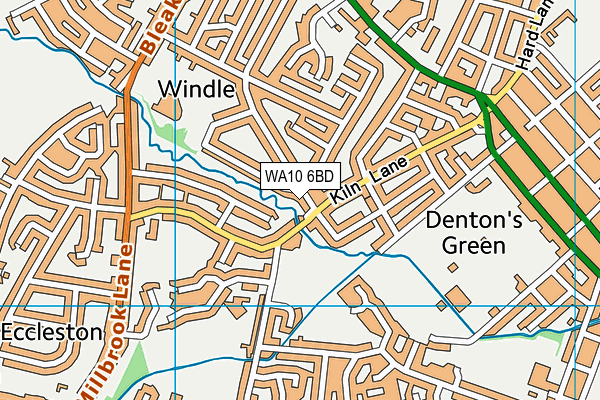 WA10 6BD map - OS VectorMap District (Ordnance Survey)