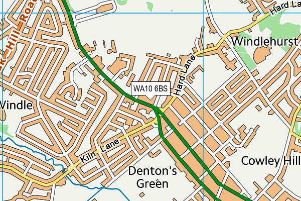 WA10 6BS map - OS VectorMap District (Ordnance Survey)