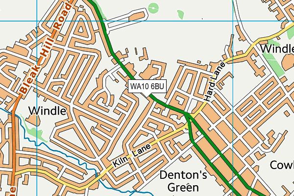 WA10 6BU map - OS VectorMap District (Ordnance Survey)