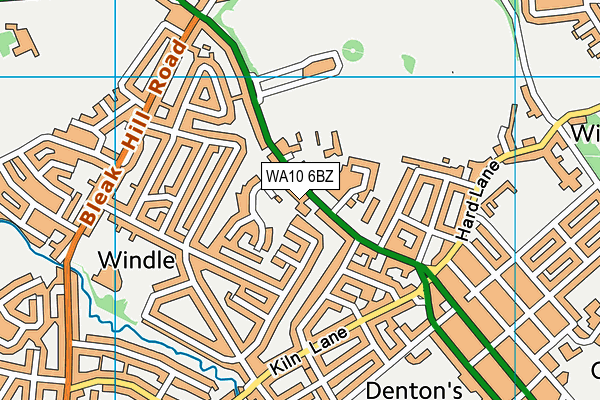 WA10 6BZ map - OS VectorMap District (Ordnance Survey)