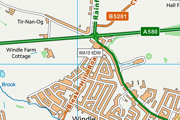 WA10 6DW map - OS VectorMap District (Ordnance Survey)