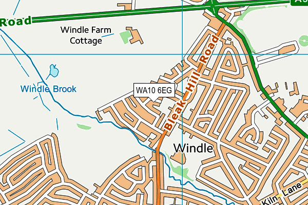 WA10 6EG map - OS VectorMap District (Ordnance Survey)