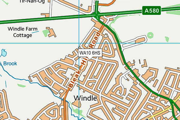 WA10 6HS map - OS VectorMap District (Ordnance Survey)