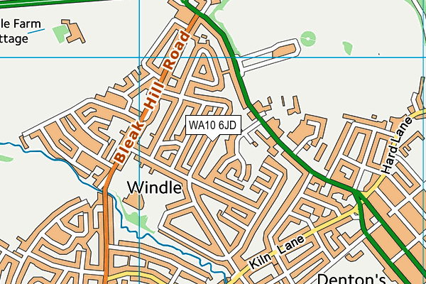 WA10 6JD map - OS VectorMap District (Ordnance Survey)
