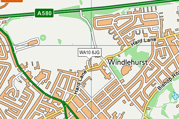 WA10 6JG map - OS VectorMap District (Ordnance Survey)