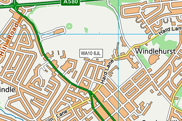 WA10 6JL map - OS VectorMap District (Ordnance Survey)