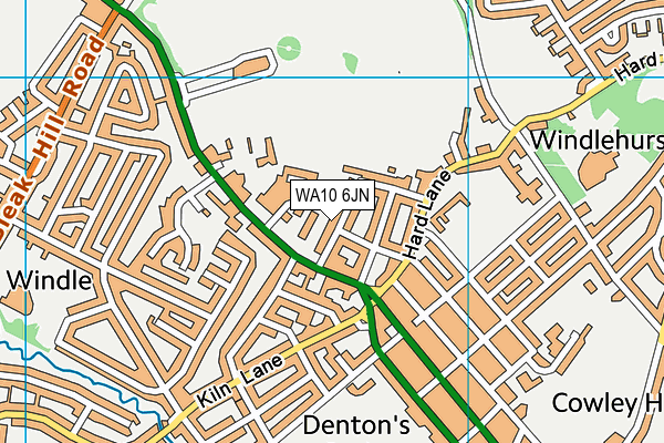 WA10 6JN map - OS VectorMap District (Ordnance Survey)
