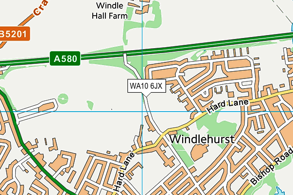 WA10 6JX map - OS VectorMap District (Ordnance Survey)