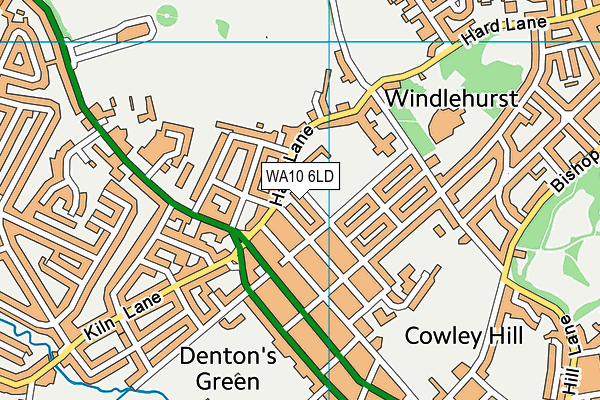 WA10 6LD map - OS VectorMap District (Ordnance Survey)