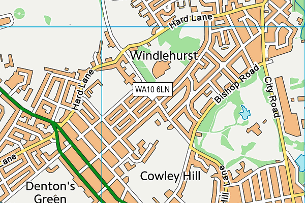 WA10 6LN map - OS VectorMap District (Ordnance Survey)
