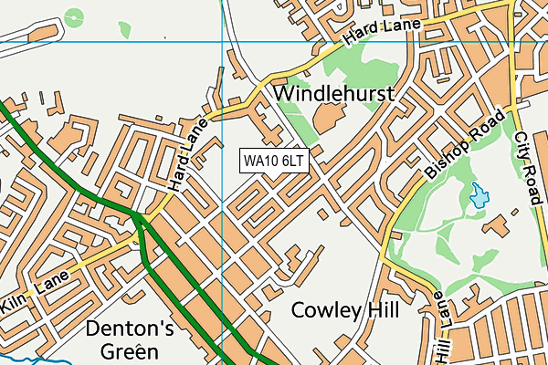 WA10 6LT map - OS VectorMap District (Ordnance Survey)