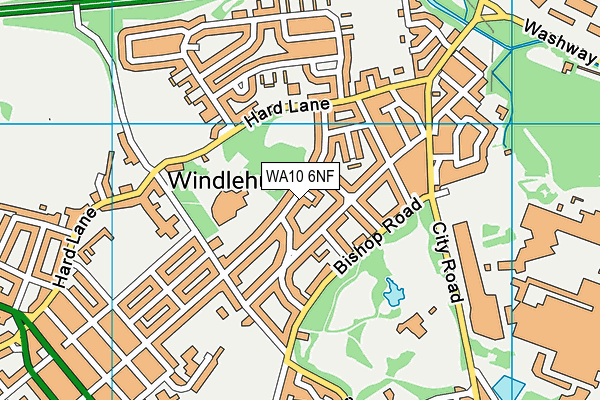WA10 6NF map - OS VectorMap District (Ordnance Survey)