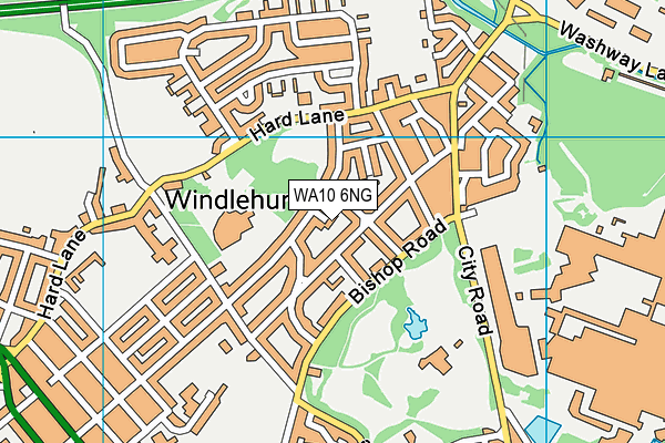 WA10 6NG map - OS VectorMap District (Ordnance Survey)