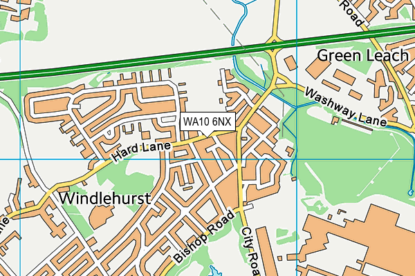 WA10 6NX map - OS VectorMap District (Ordnance Survey)