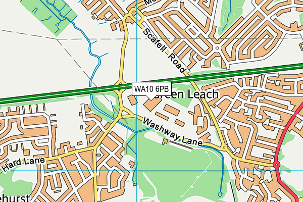 WA10 6PB map - OS VectorMap District (Ordnance Survey)