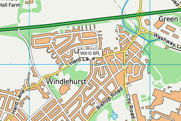 WA10 6PL map - OS VectorMap District (Ordnance Survey)