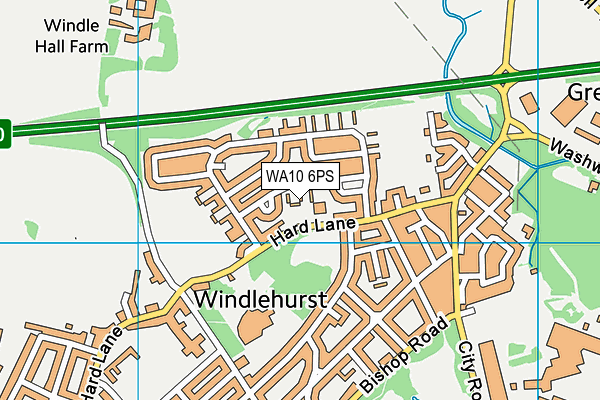 WA10 6PS map - OS VectorMap District (Ordnance Survey)