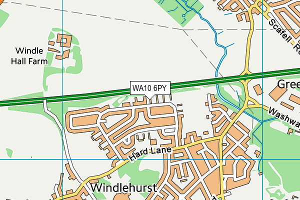 WA10 6PY map - OS VectorMap District (Ordnance Survey)
