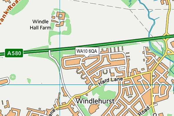 WA10 6QA map - OS VectorMap District (Ordnance Survey)