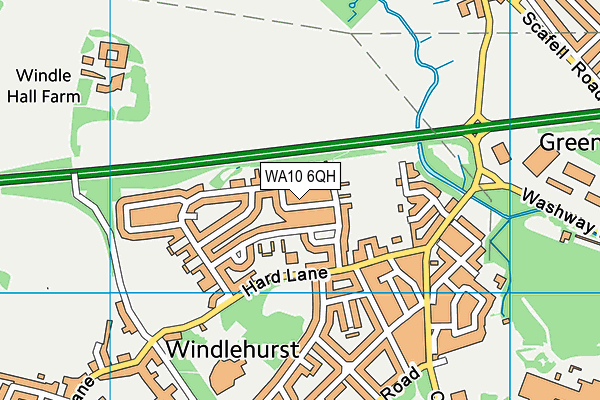 WA10 6QH map - OS VectorMap District (Ordnance Survey)
