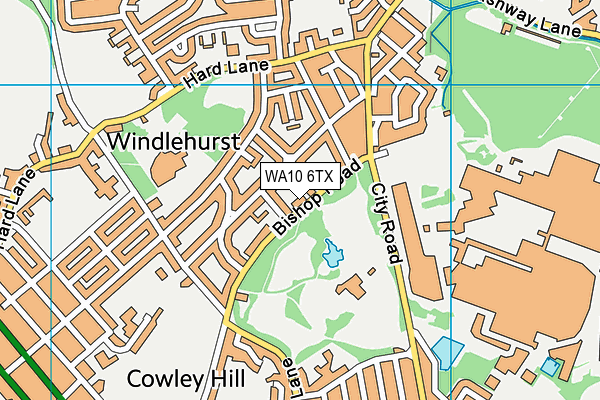 WA10 6TX map - OS VectorMap District (Ordnance Survey)