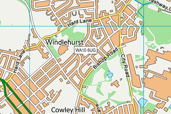 WA10 6UG map - OS VectorMap District (Ordnance Survey)
